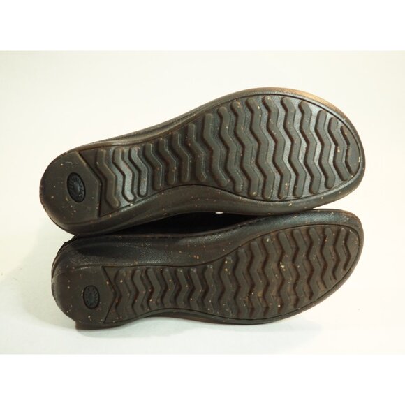 Ugg Black Leather Suede Tweed Cuff Sheepskin Lined Laced Boots, Size 9 (US) - Picture 9 of 12